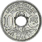 10 centesimi Terza Repubblica Lindauer nickel verso