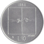 10 Lire San Marino 1983 verso