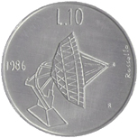 10 Lire San Marino 1986 verso
