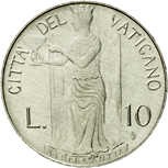 10 Lire Città del Vaticano Giovanni Paolo II 1979-1980 verso