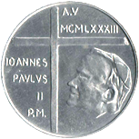 10 Lire Città del Vaticano Giovanni Paolo II 1983 dritto