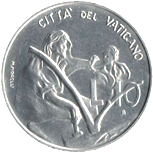 10 Lire Città del Vaticano Giovanni Paolo II 1983 verso