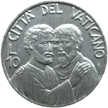 10 Lire Città del Vaticano Giovanni Paolo II 1990 verso