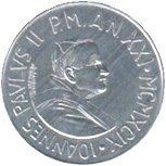 10 Lire Città del Vaticano Giovanni Paolo II 1999 dritto