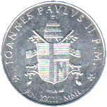 10 Lire Città del Vaticano Giovanni Paolo II 2001 dritto