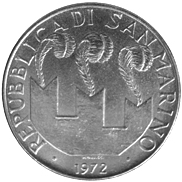 100 Lire San Marino 1972 dritto