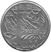 100 Lire San Marino 1973 verso