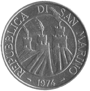 100 Lire San Marino 1974 dritto