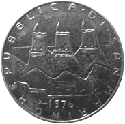 100 Lire San Marino 1976 dritto