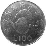 100 Lire San Marino 1979 verso