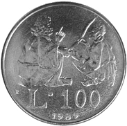 100 Lire San Marino 1989 verso