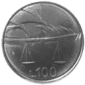 100 Lire San Marino 1990 verso