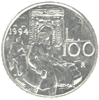 100 Lire San Marino 1994 verso