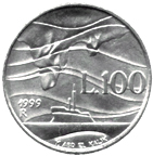 100 Lire San Marino 1999 verso