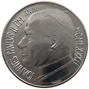 100 Lire Città del Vaticano Giovanni Paolo II 1981 dritto