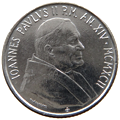 100 Lire Città del Vaticano Giovanni Paolo II 1992 dritto