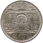 100 Lire Città del Vaticano Giovanni Paolo II 1993 verso