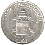 100 Lire Città del Vaticano Giovanni Paolo II 2000 verso