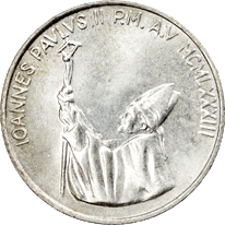 1.000 Lire argento Città del Vaticano Giovanni Paolo II 1983 dritto