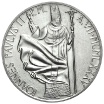 1.000 Lire argento Città del Vaticano Giovanni Paolo II 1985 dritto