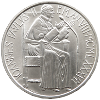 1.000 Lire argento Città del Vaticano Giovanni Paolo II 1986 dritto