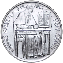 1.000 Lire argento Città del Vaticano Giovanni Paolo II 1988 dritto