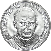 1.000 Lire argento Città del Vaticano Giovanni Paolo II 1993 dritto