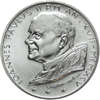 1.000 Lire argento Città del Vaticano Giovanni Paolo II 1995 dritto