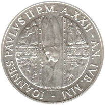 1.000 Lire argento Città del Vaticano Giovanni Paolo II 2000 dritto