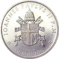 1.000 Lire argento Città del Vaticano Giovanni Paolo II 2001 dritto