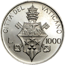 1.000 Lire Città del Vaticano Giovanni Paolo I verso