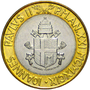 1.000 Lire Città del Vaticano Giovanni Paolo II 1999 dritto