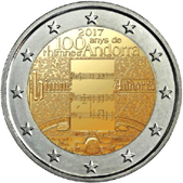 2 Euro Commemorativo Andorra 2017 - Anniversario Inno