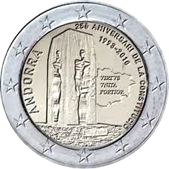 2 Euro Commemorativo Andorra 2018 - Costituzione di Andorra