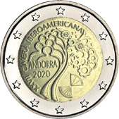 2 Euro Commemorativo Andorra 2020 - Vertice ibero-americano