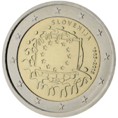 2 Euro Commemorativo Slovenia 2015 - Anniversario bandiera europea