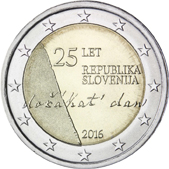 2 Euro Commemorativo Slovenia 2016 - Anniversario indipendenza