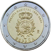 2 Euro Commemorativo Spagna 2024 - Anniversario Polizia Nazionale