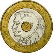 20 Franchi Quinta Repubblica Pierre de Coubertin dritto