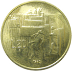 20 Lire San Marino 1982 verso