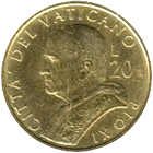 20 Lire Città del Vaticano Giovanni Paolo II 2001 verso