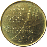 200 Lire San Marino 1980 dritto