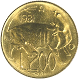 200 Lire San Marino 1981 verso