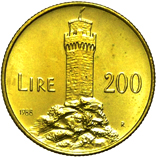 200 Lire San Marino 1988 verso