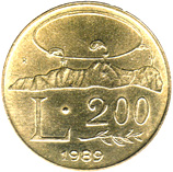 200 Lire San Marino 1989 verso