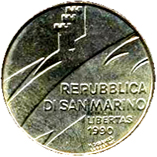 200 Lire San Marino 1990 dritto