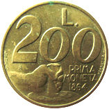 200 Lire San Marino 1991 verso