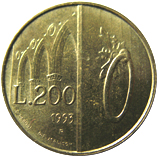 200 Lire San Marino 1993 verso