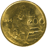 200 Lire San Marino 1994 verso