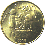 200 Lire San Marino 1995 verso